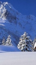 Дома, Елки, Горы, Пейзаж, Снег, Зима для LG KF750 Secret