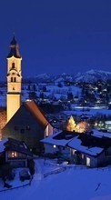 Города, Дома, Зима, Ночь, Пейзаж, Снег для Apple iPod touch 1G
