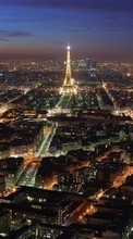 Новые обои на телефон скачать бесплатно: Эйфелева башня, Города, Ночь, Париж, Пейзаж.