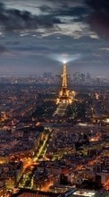 Новые обои на телефон скачать бесплатно: Эйфелева башня, Города, Ночь, Париж, Пейзаж.