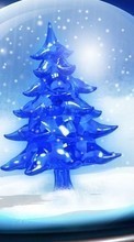 Елки, Фон, Снег, Зима для HTC EVO 3D