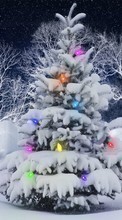 Новые обои на телефон скачать бесплатно: Елки, Новый Год (New Year), Праздники, Рождество (Christmas, Xmas), Снег.