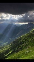 Горы, Облака, Пейзаж, Солнце для Nokia 301