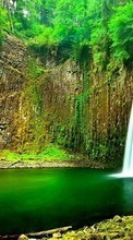 Горы, Пейзаж, Река, Водопады для HTC EVO 3D