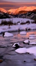 Горы, Пейзаж, Река, Зима для Nokia E71