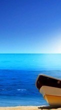 Новые обои на телефон скачать бесплатно: Лодки, Море, Пейзаж, Пляж.