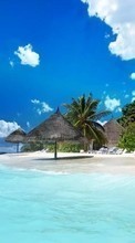 Море, Небо, Пальмы, Пейзаж, Пляж для Samsung Galaxy Tab S 10.5