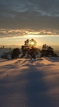 Закат, Зима, Небо, Пейзаж, Снег для Lenovo A5000