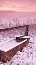 Пейзаж, Поля, Закат, Зима для Samsung Galaxy S6