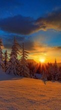 Пейзаж,Природа,Снег,Закат,Зима для Sony Xperia 1 II