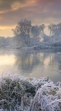 Пейзаж, Река, Снег, Закат, Зима для Samsung D600