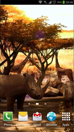 Скачать бесплатные живые обои Животные для Андроид на рабочий стол планшета: Africa 3D.
