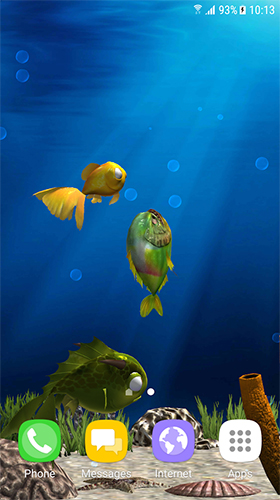Скачать бесплатные живые обои Аквариумы для Андроид на рабочий стол планшета: Aquarium fish 3D by BlackBird Wallpapers.