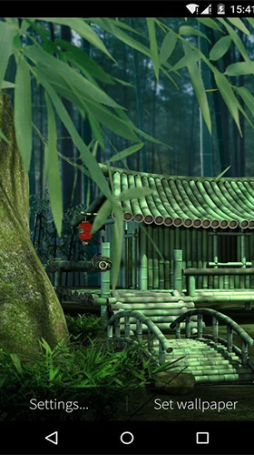 Скачать бесплатные живые обои Пейзаж для Андроид на рабочий стол планшета: Bamboo house 3D.