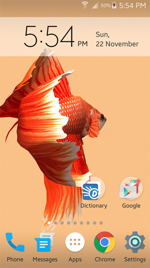 Скачать бесплатные живые обои 3D для Андроид на рабочий стол планшета: Betta Fish 3D.
