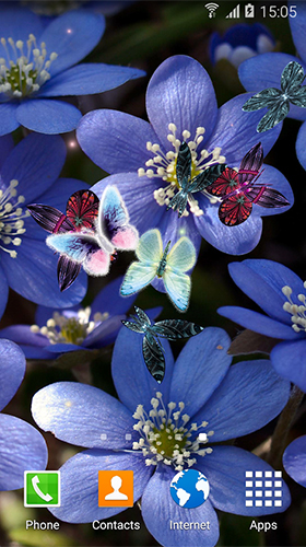 Скачать бесплатные живые обои Цветы для Андроид на рабочий стол планшета: Butterfly by Live Wallpapers 3D.
