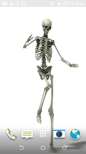 Скачать бесплатные живые обои Интерактивные для Андроид на рабочий стол планшета: Dancing skeleton.