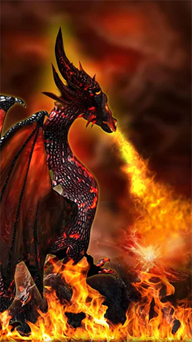 Скачать бесплатно живые обои Fire dragon 3D на Андроид телефоны и планшеты.