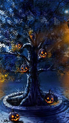 Скачать бесплатные живые обои Интерактивные для Андроид на рабочий стол планшета: Halloween by Art LWP.
