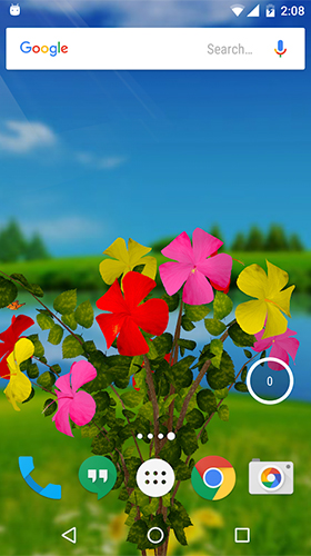 Скачать бесплатные живые обои Интерактивные для Андроид на рабочий стол планшета: Hibiscus 3D.