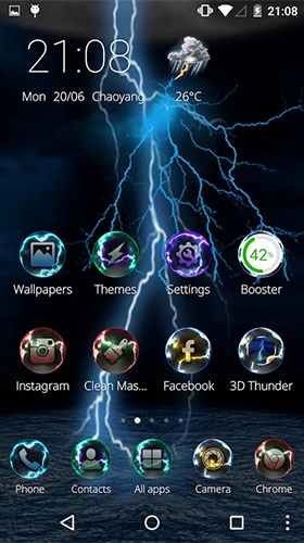 Скачать бесплатно живые обои Lightning storm 3D на Андроид телефоны и планшеты.