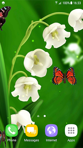 Скачать бесплатные живые обои Цветы для Андроид на рабочий стол планшета: Lilies of the valley.