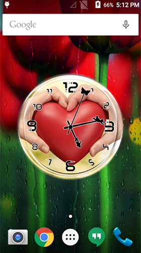 Скачать бесплатные живые обои Праздники для Андроид на рабочий стол планшета: Love: Clock by Lo Siento.