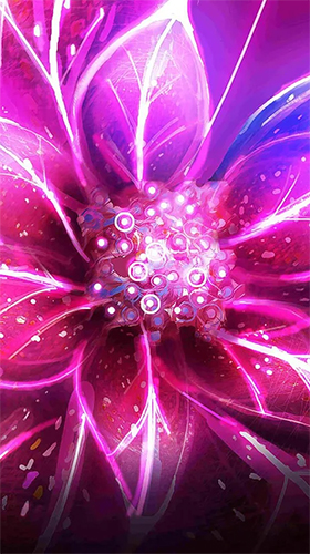 Скачать бесплатные живые обои Цветы для Андроид на рабочий стол планшета: Neon flowers by Art LWP.