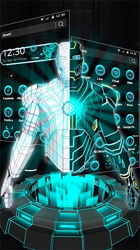Скачать бесплатные живые обои Hi-tech для Андроид на рабочий стол планшета: Neon hero 3D.