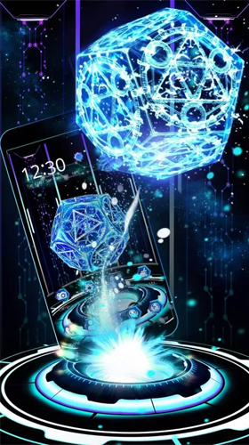 Скачать бесплатно живые обои Neon pentagon 3D на Андроид телефоны и планшеты.