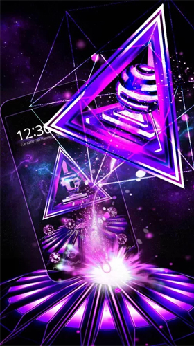 Скачать бесплатно живые обои Neon triangle 3D на Андроид телефоны и планшеты.