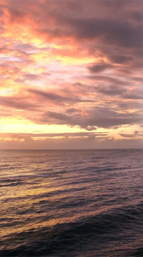 Скачать бесплатные живые обои для Андроид на рабочий стол планшета: Ocean and sunset by Cosmic Mobile Wallpapers.