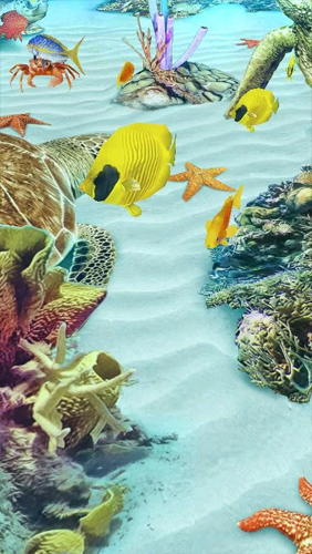 Скачать бесплатные живые обои Фон для Андроид на рабочий стол планшета: Ocean Aquarium 3D: Turtle Isles.