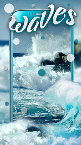 Скачать бесплатные живые обои Пейзаж для Андроид на рабочий стол планшета: Ocean waves by Keyboard and HD Live Wallpapers.