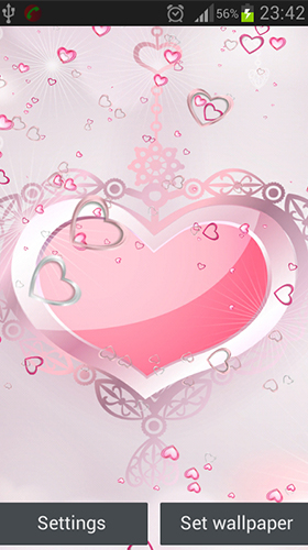 Скачать бесплатные живые обои Фон для Андроид на рабочий стол планшета: Pink hearts.