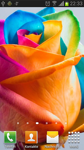 Скачать бесплатные живые обои Цветы для Андроид на рабочий стол планшета: Rainbow roses.