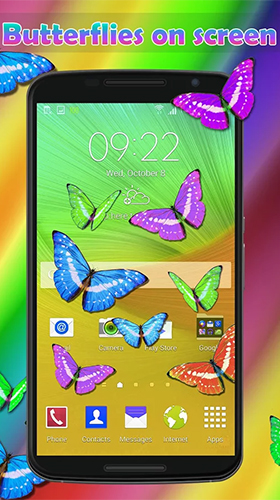 Скачать бесплатные живые обои С часами для Андроид на рабочий стол планшета: Real butterflies.