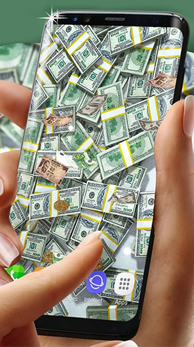 Скачать бесплатные живые обои С часами для Андроид на рабочий стол планшета: Real money.