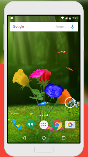 Скачать бесплатные живые обои Цветы для Андроид на рабочий стол планшета: Rose 3D by Live Wallpaper.