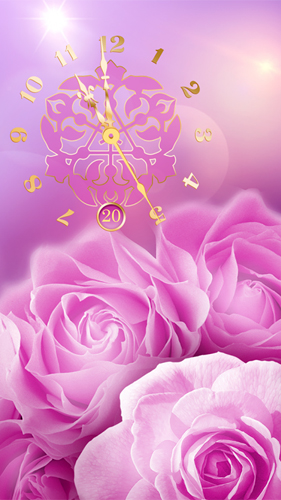 Скачать бесплатные живые обои Цветы для Андроид на рабочий стол планшета: Rose picture clock by Webelinx Love Story Games.