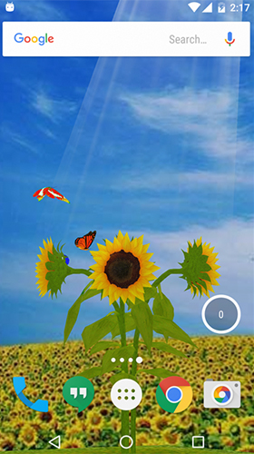 Скачать бесплатные живые обои 3D для Андроид на рабочий стол планшета: Sunflower 3D.
