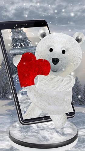 Скачать бесплатные живые обои Животные для Андроид на рабочий стол планшета: Teddy bear: Love 3D.