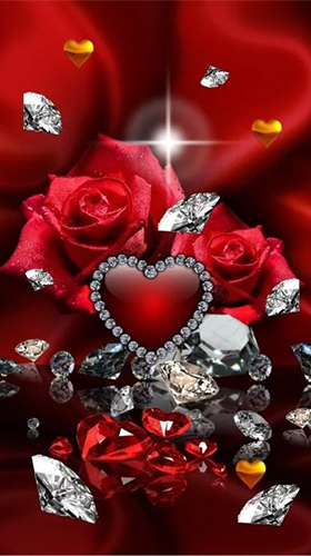 Скачать бесплатные живые обои Праздники для Андроид на рабочий стол планшета: Valentines Day diamonds.