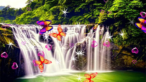 Скачать бесплатные живые обои Пейзаж для Андроид на рабочий стол планшета: Waterfall 3D by Thanh_Lan.