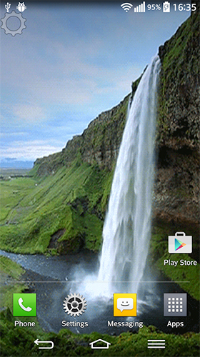 Скачать бесплатные живые обои Интерактивные для Андроид на рабочий стол планшета: Waterfall sounds.