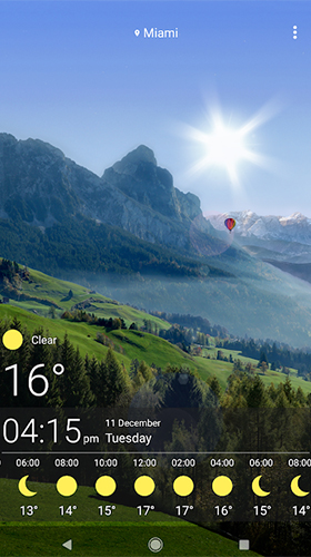 Скачать бесплатные живые обои С часами для Андроид на рабочий стол планшета: Weather by SkySky.