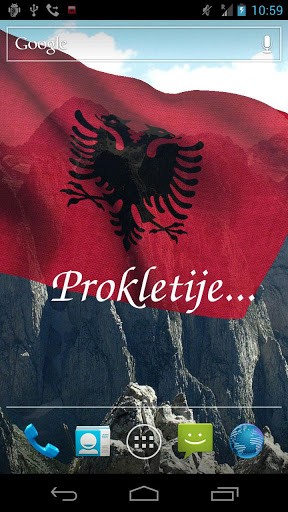 3D flag of Albania - скачать живые обои на Андроид 5.0 телефон бесплатно.