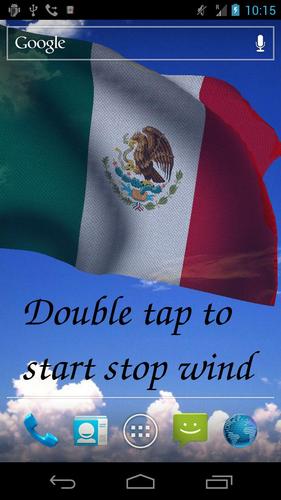 Скачать бесплатные живые обои для Андроид на рабочий стол планшета: 3D flag of Mexico.