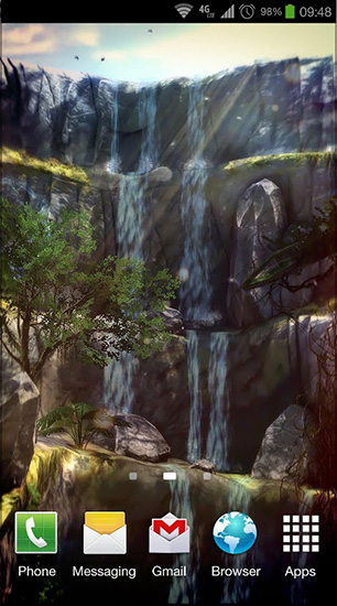 Скачать бесплатные живые обои Пейзаж для Андроид на рабочий стол планшета: 3D Waterfall pro.