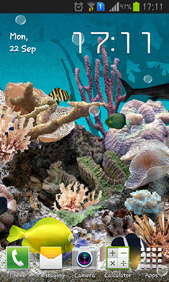 Скачать бесплатные живые обои Интерактивные для Андроид на рабочий стол планшета: Aquarium 3D.